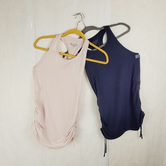 Athleta side ruched racerback  tanks set of 2 Size XS Active Workout Athletic - Picture 1 of 9